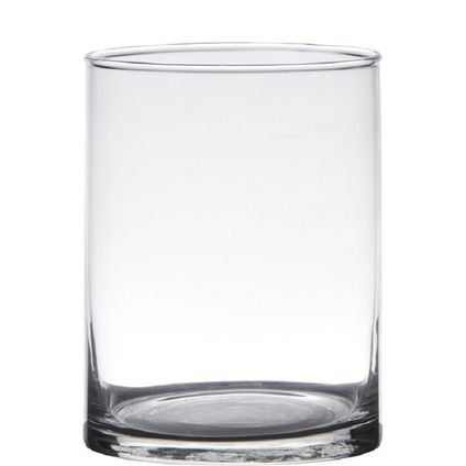 Hakbijl Glass Vaas - cilinder - glas - transparant - 20 x 12 cm