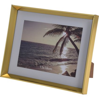 Fotolijst - goudkleurig - kunststof - voor fotoformaat 13 x 18 cm