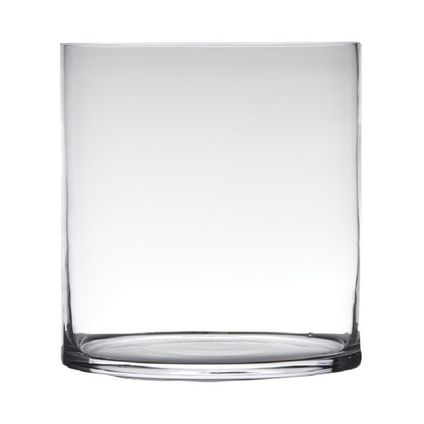 Hakbijl Glass Vaas - cilinder - glas - transparant - 30 x 25 cm