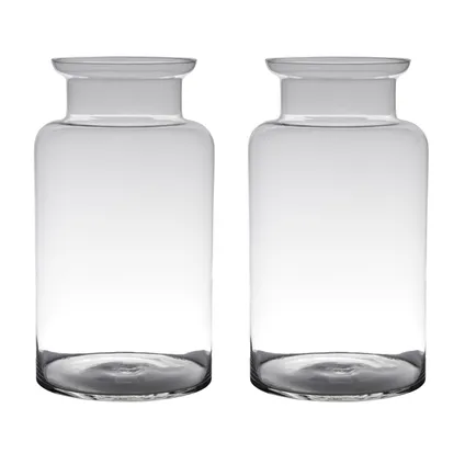 Transparante luxe grote melkbus vaas/vazen van glas 45 x 25 cm 3