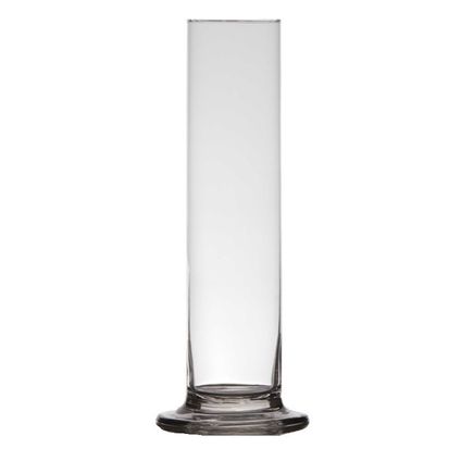 Bellatio Design Vaas op voet - smal - transparant glas - 6 x 30 cm
