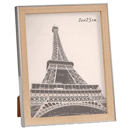 Arte r Fotolijstje - zilverkleurig met hout - voor foto van 20 x 25 cm