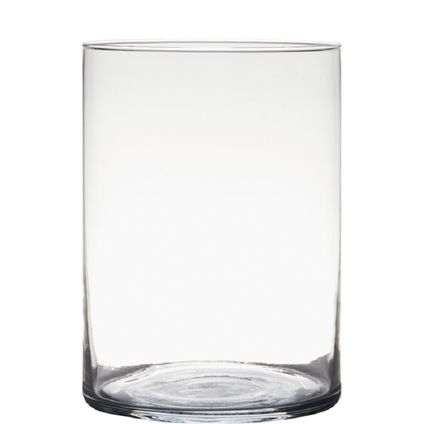 Hakbijl Glass Vaas - cilinder - glas - transparant - 25 x 18 cm