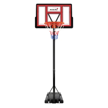 Pied de basketball panier pompe ballon Hauki hauteur réglable base rechargeable rouge 4