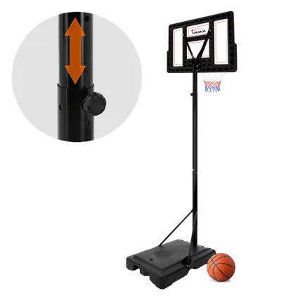 Pied de basketball panier pompe ballon Hauki hauteur réglable base rechargeable rouge 5