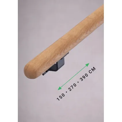 HANDYSTAIRS houten trapleuning - ronde leuning Ø 38 mm - mahonie - 150cm - ronde uiteinden 3