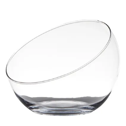 Hakbijl Glass Bolvaas schuine schaal - gerecycled glas - D20 x H17 cm