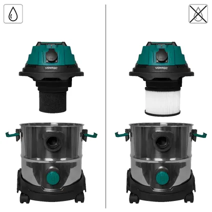 Aspirateur à eau et poussière 1400W– Réservoir de 20L et tuyau de 3m - Mise en marche automatique, fonction de souf 3