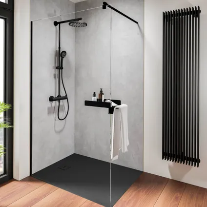 Schulte tablette de douche avec porte-serviette 38x11,9x21cm - noir - sans percer 9