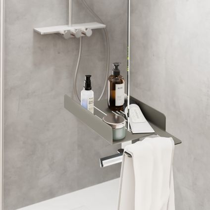 Schulte tablette de douche avec porte-serviette 38x11,9x21cm - inox - sans percer