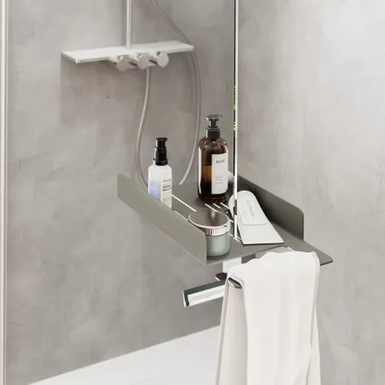 Schulte tablette de douche avec porte-serviette 38x11,9x21cm - inox - sans  percer