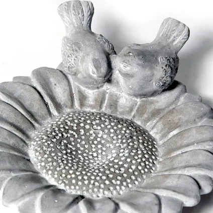 Mega CollectionsA‚A vogelbad/voederschaal - bloem - grijs - D23 cm 2