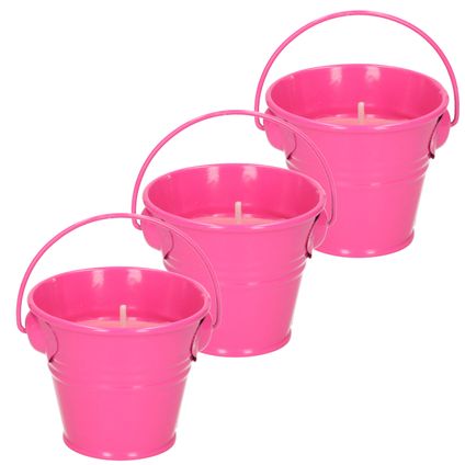 Decoris Kaarsen - citronella - roze - 3 stuks - 5 branduren