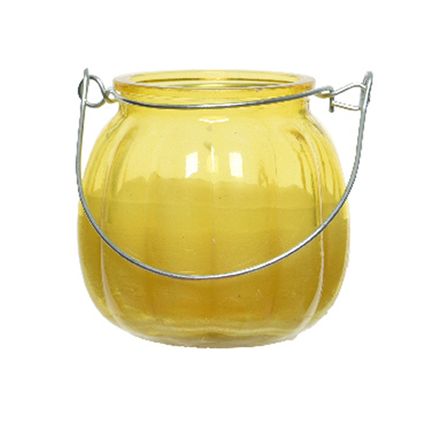 Decoris Kaars - citronella geur - 15 branduren - geel - D8 x H8 cm