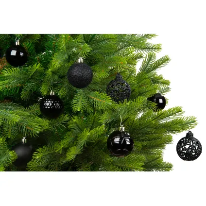 Bellatio decorations Kerstballen - 37 st - zwart - 6 cm 4