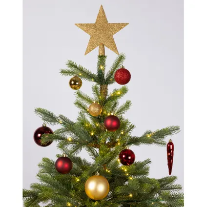 Bellatio Decorations Kerstballen - 33 ST - rood-goud - 5-6-8 cm 3