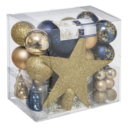 Feeric Lights and Christmas Kerstballen met piek - 43st - kunststof champagne-blauw