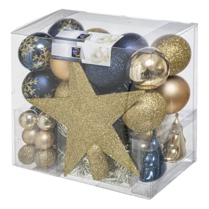Feeric Lights and Christmas Kerstballen met piek - 43st - kunststof champagne-blauw 2