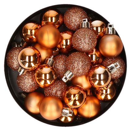 Cosy & Trendy Kerstballen - 20 stuks - koper - 3 cm