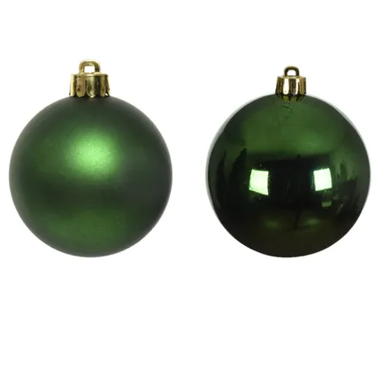 Decoris Kerstballen - 12 ST - donkergroen - kunststof - 6 cm 2