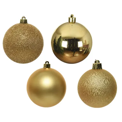 Decoris Kerstballen - 30 ST - goudkleurig - 6 cm - mix 2