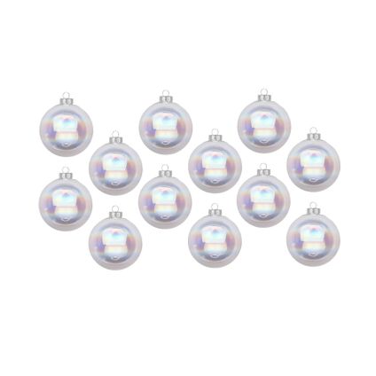 Inge Christmas Goods Kerstballen - 12st - glas transparant - 8 cm