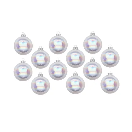 Inge Christmas Goods Kerstballen - 12st - glas transparant - 8 cm