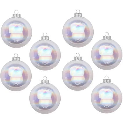 Inge Christmas Goods Kerstballen - 12st - glas transparant - 8 cm 2