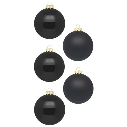 Inge Christmas Goods Kerstballen - 36st - glazen zwart - 4 cm