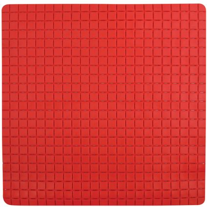 MSV Douche/bad anti-slip mat badkamer - rubber - rood - 54 x 54 cm