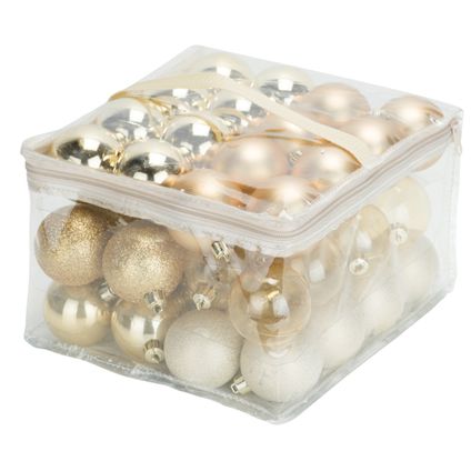 Cosy & Trendy Kerstballen - 48 stuks - goud - in opbergtas - 6 cm
