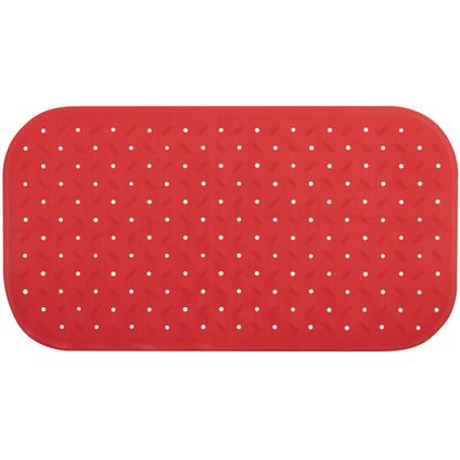 MSV Douche/bad anti-slip mat badkamer - rubber - rood - 36 x 65 cm