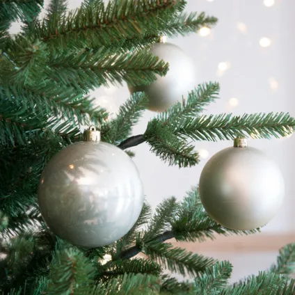 Decoris Kerstballen - 4 stuks - lichtparel en champagne - 10 cm 2