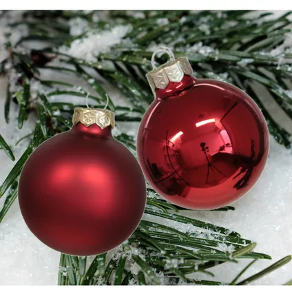 Othmar Decorations kerstballen - glas - 30x - rood - 6 cm 2