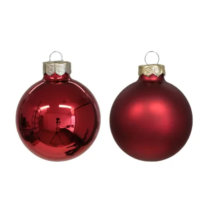 Othmar Decorations kerstballen - glas - 30x - rood - 6 cm 3