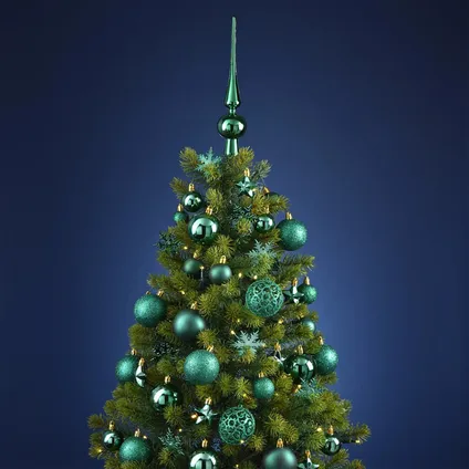 Kerstballen - 110 stuks - met piek - emerald groen - kunststof 2