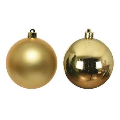 Decoris Kerstballen - 6 ST - goud - kunststof mat/glans - 8 cm 2
