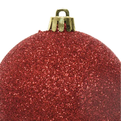 Decoris Kerstballen - 30 ST - rood - 6 cm - mix 2
