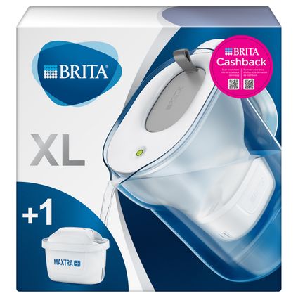 BRITA Carafe à eau Style XL 3,5L - Gris + 1 cartouche Maxtra+