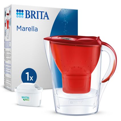 BRITA Carafe filtrante Marella Cool 2,4L - Rouge + 1 cartouche MAXTRA PRO ALL-IN-1