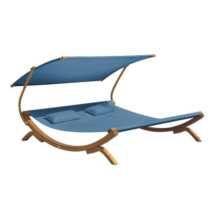 Chaise longue AXI Mallorca pour 2 personnes 200x200x170cm bois bleu