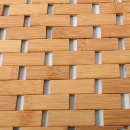 MSV Badkamerkleedje/badmat voor op de vloer - bamboe hout - 50 x 80 cm 2