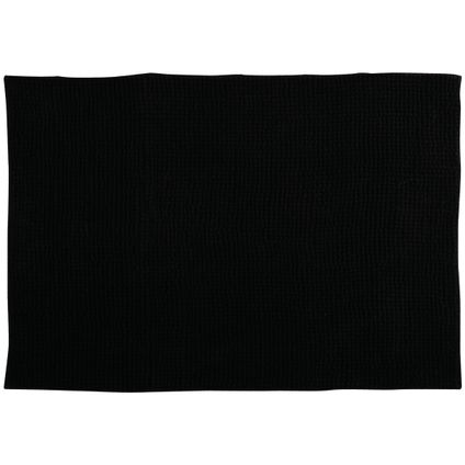 MSV Badkamerkleed/badmat tapijtje - zwart - 50 x 80 cm