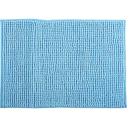 MSV Badkamerkleed/badmat tapijtje - lichtblauw - 50 x 80 cm