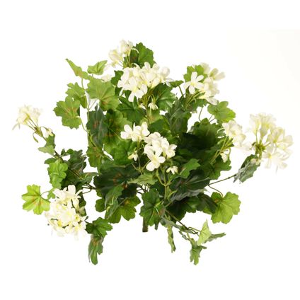 Topart Kunstplant boeket - Oostenrijkse geranium - wit - 40 cm