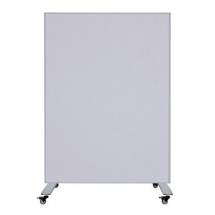Mobiele scheidingswand - Akoestisch paneel/whiteboard - 120x160 cm - Licht grijs/Wit