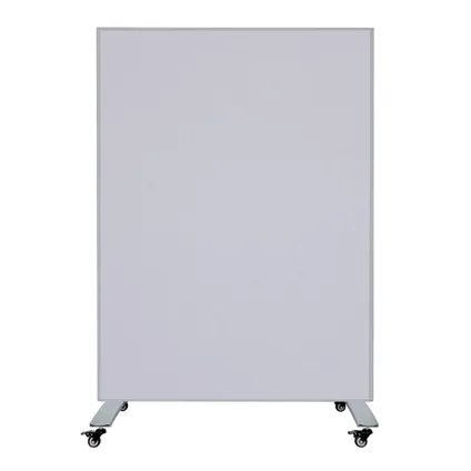 Mobiele scheidingswand - Akoestisch paneel/whiteboard - 120x160 cm - Licht grijs/Wit
