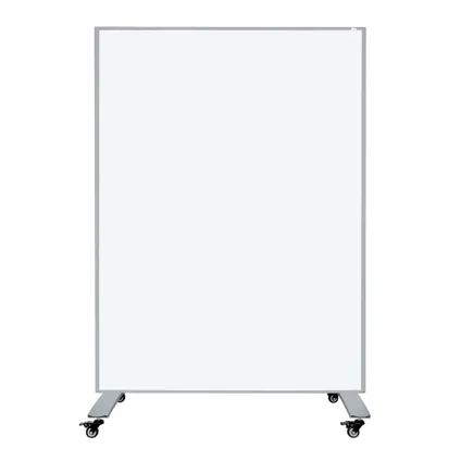 Mobiele scheidingswand - Akoestisch paneel/whiteboard - 120x160 cm - Licht grijs/Wit 2