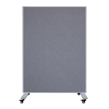 Cloison mobile - Panneau acoustique / tableau blanc - 120x160 cm - Gris / Blanc