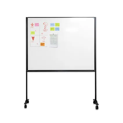 Verrijdbaar whiteboard werkbord / scheidingswand - Emaille - 120x150 cm 2